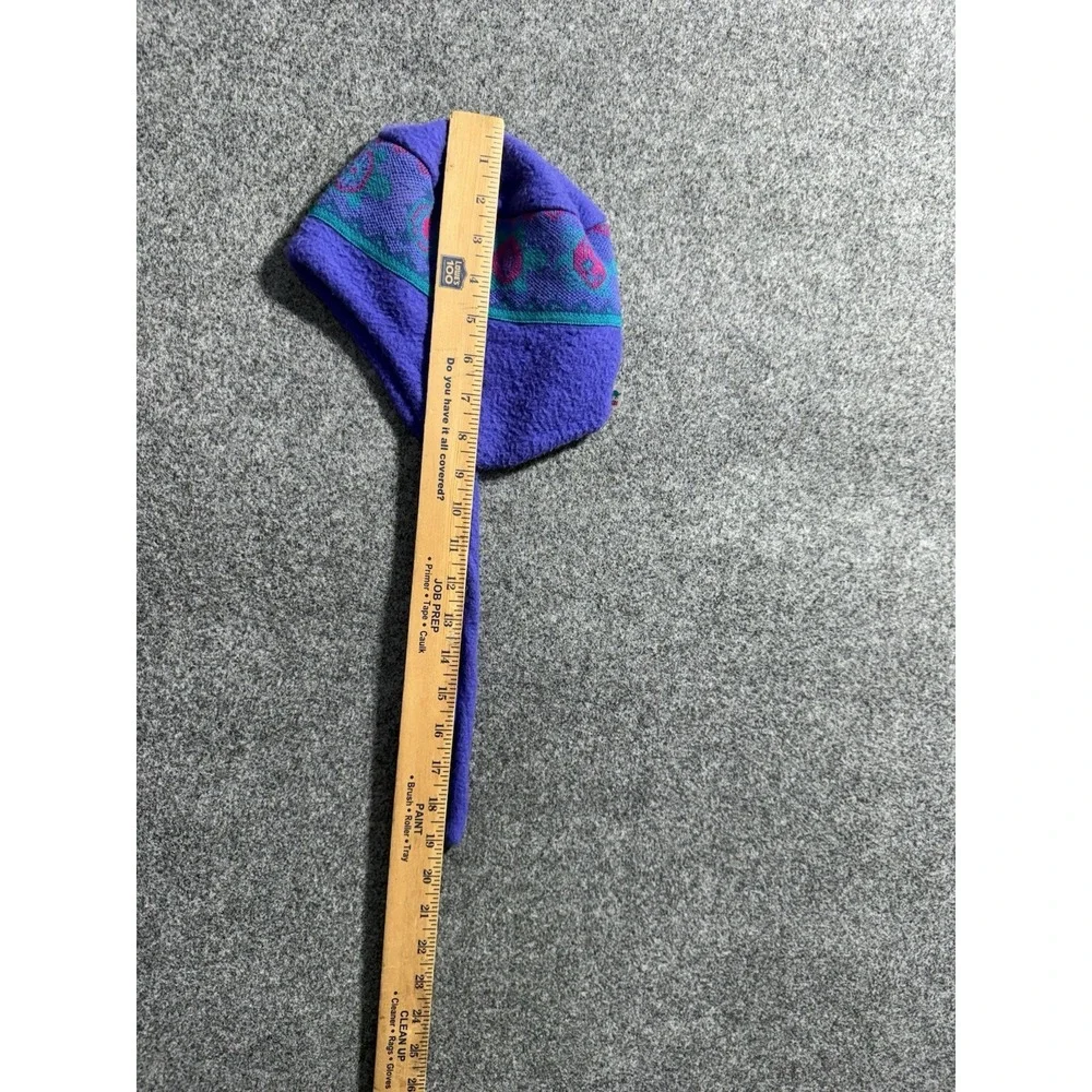 VTG Turtle Fur Kids Winter Beanie Ski Hat Wool Knit‎ Fleece Lining Purple 90s
